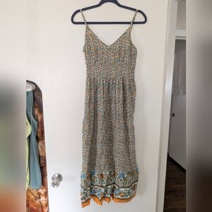 Floral Maxi Dress with Spaghetti Straps Size L